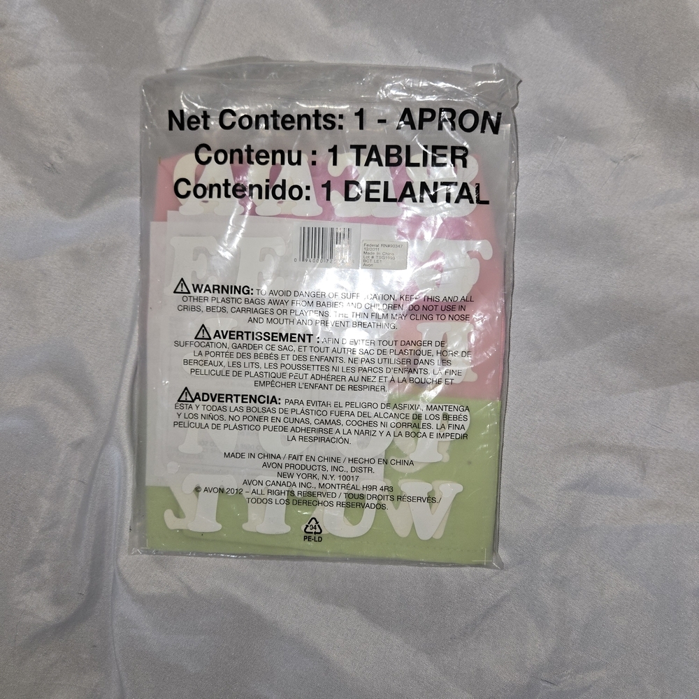 Avon Pink and Green Kids Floral Gardening Iron On Letters For Your Name Apron - Picture 7 of 7